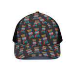 DNA Strands Pattern Print Black Mesh Trucker Cap