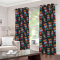 DNA Strands Pattern Print Dimout Grommet Curtains