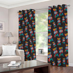DNA Strands Pattern Print Blackout Grommet Curtains