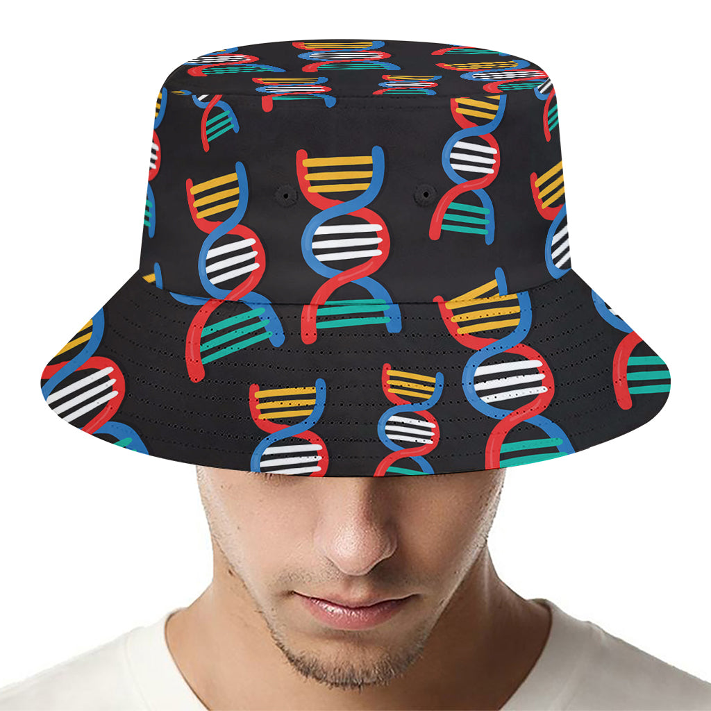 DNA Strands Pattern Print Bucket Hat