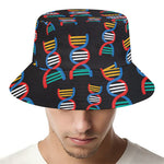 DNA Strands Pattern Print Bucket Hat