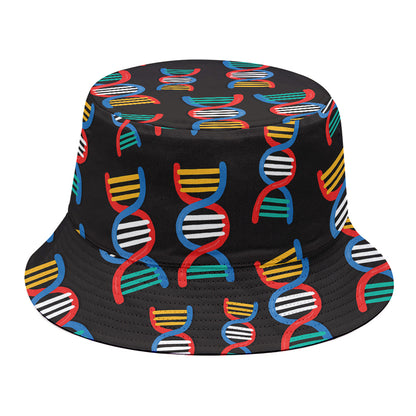DNA Strands Pattern Print Bucket Hat
