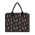 DNA Strands Pattern Print Canvas Tote Bag
