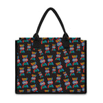 DNA Strands Pattern Print Canvas Tote Bag
