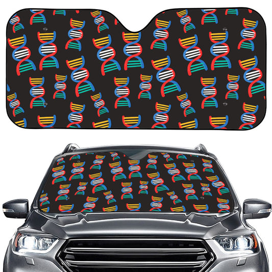 DNA Strands Pattern Print Car Windshield Sun Shade