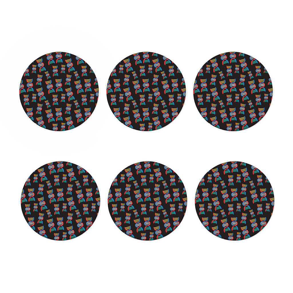 DNA Strands Pattern Print Coaster Set