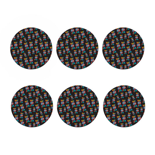 DNA Strands Pattern Print Coaster Set