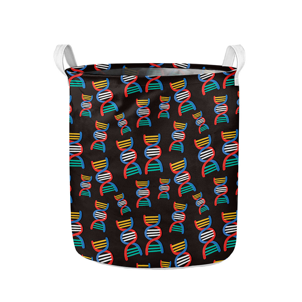 DNA Strands Pattern Print Collapsible Laundry Basket