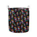 DNA Strands Pattern Print Collapsible Laundry Basket
