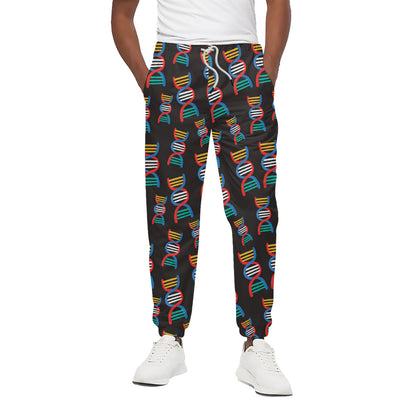 DNA Strands Pattern Print Cotton Pants