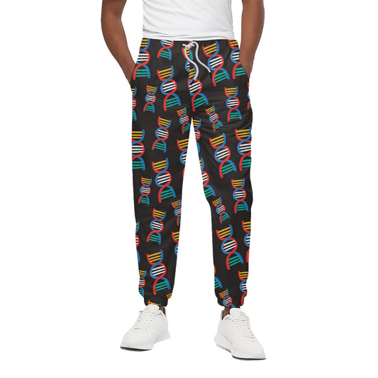 DNA Strands Pattern Print Cotton Pants