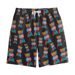 DNA Strands Pattern Print Cotton Shorts