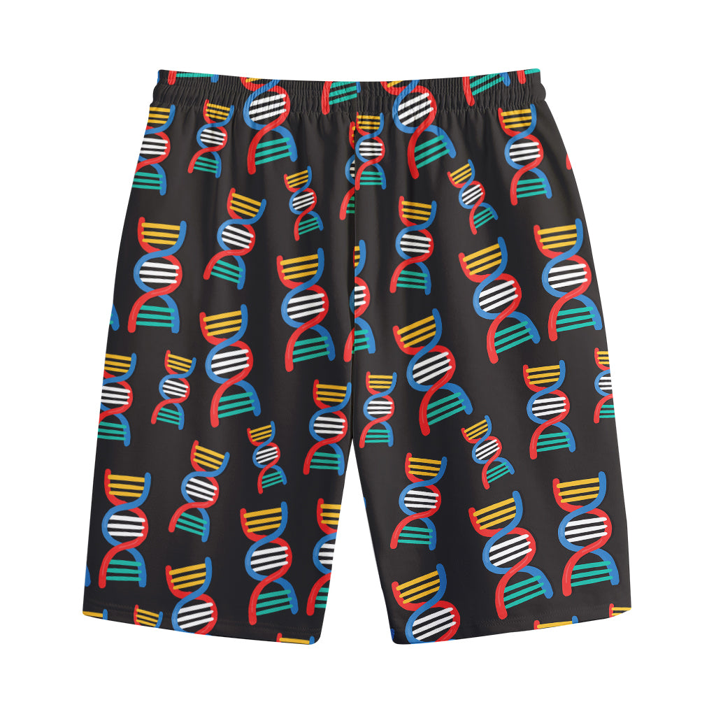 DNA Strands Pattern Print Cotton Shorts
