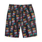 DNA Strands Pattern Print Cotton Shorts