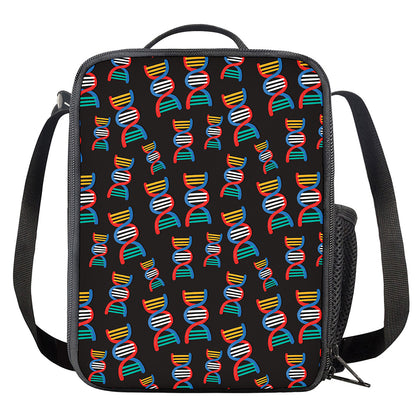 DNA Strands Pattern Print Crossbody Lunch Bag