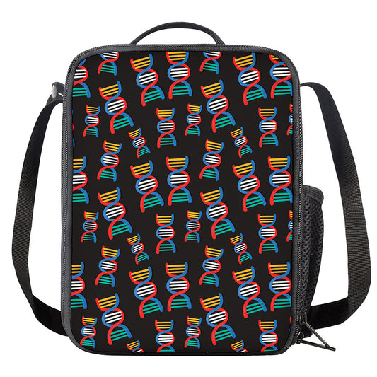 DNA Strands Pattern Print Crossbody Lunch Bag