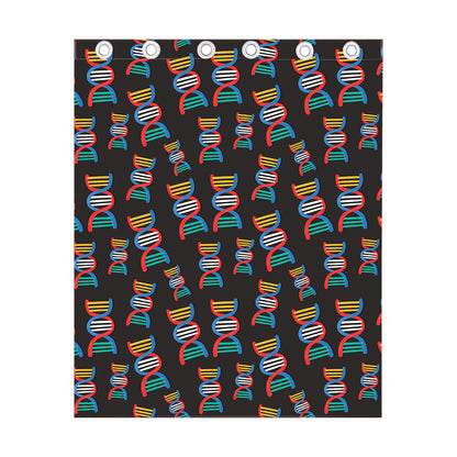 DNA Strands Pattern Print Curtain