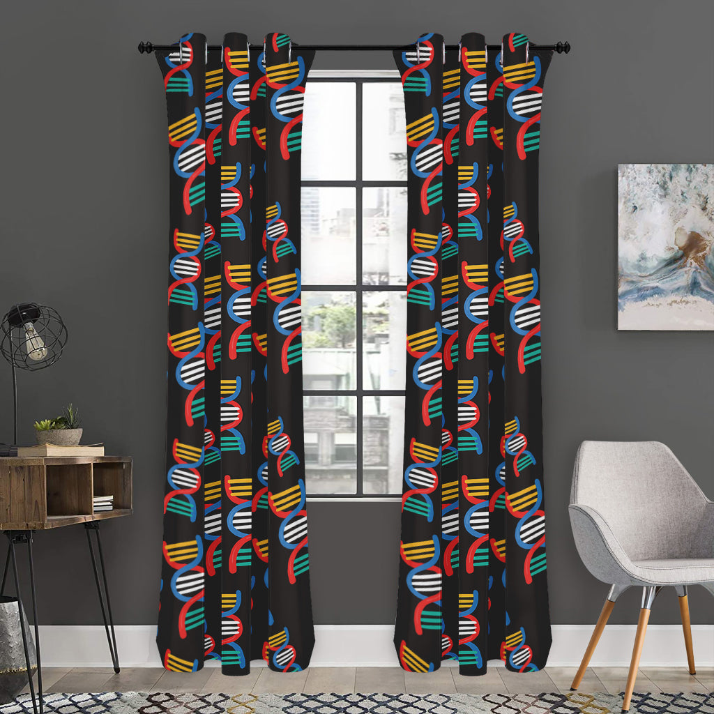 DNA Strands Pattern Print Curtain