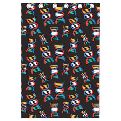 DNA Strands Pattern Print Curtain