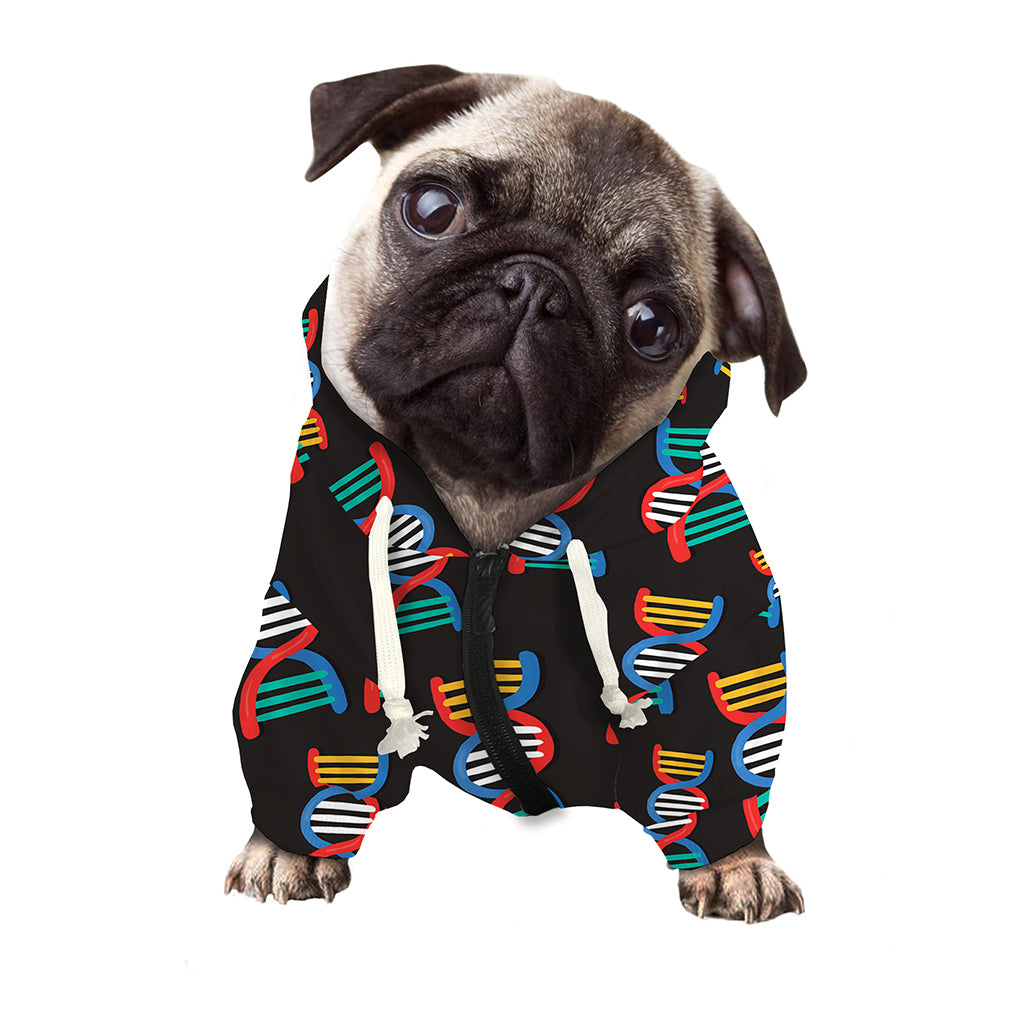 DNA Strands Pattern Print Dog Zip Up Hoodie