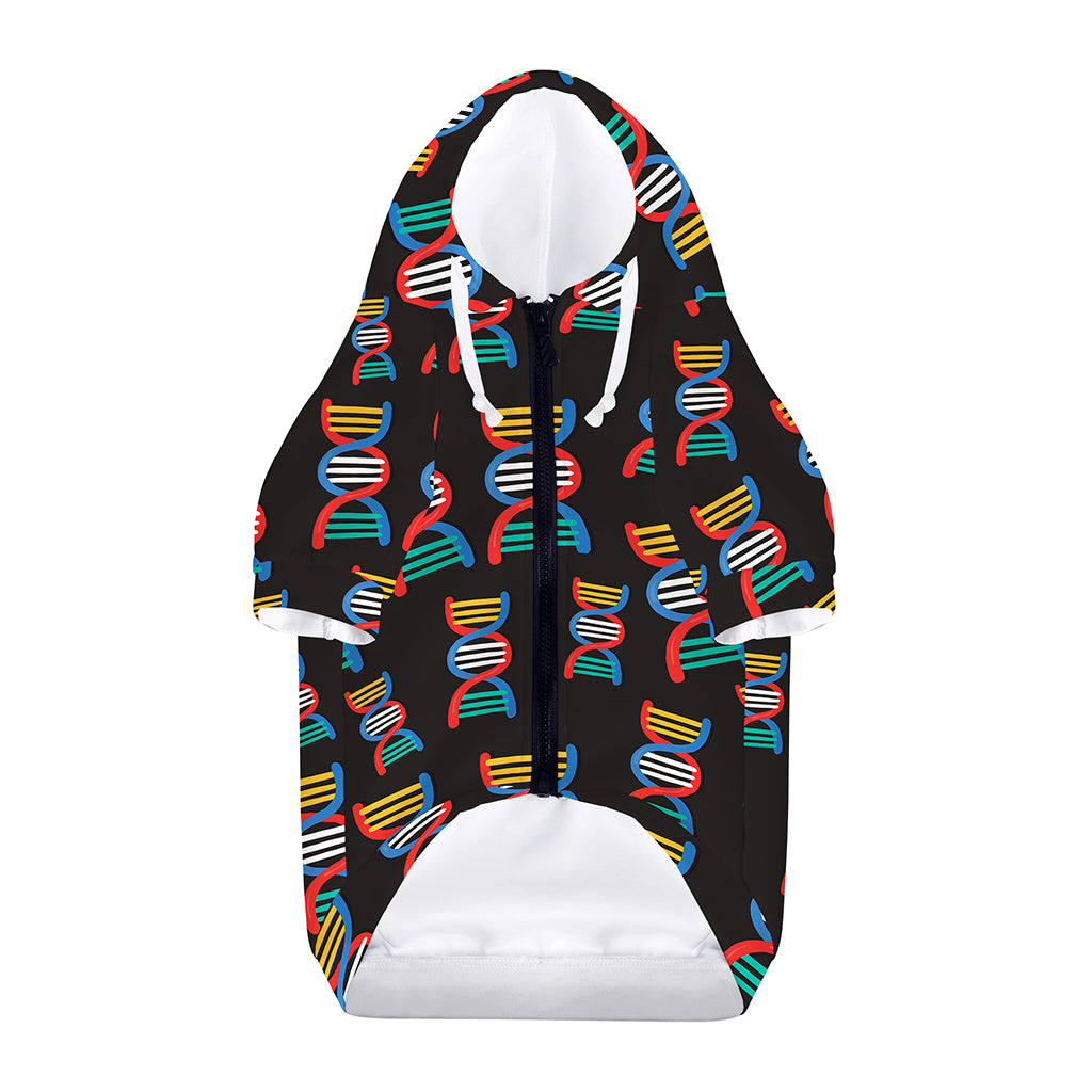 DNA Strands Pattern Print Dog Zip Up Hoodie
