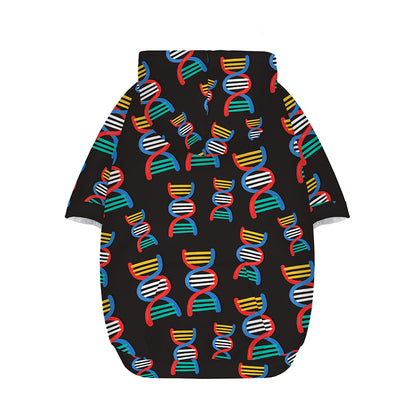 DNA Strands Pattern Print Dog Zip Up Hoodie