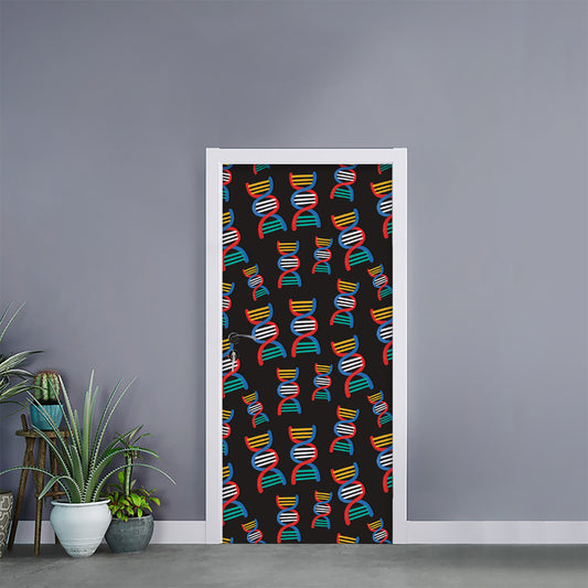 DNA Strands Pattern Print Door Sticker