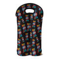 DNA Strands Pattern Print Double Neoprene Wine Tote