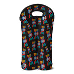 DNA Strands Pattern Print Double Neoprene Wine Tote