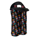 DNA Strands Pattern Print Double Neoprene Wine Tote