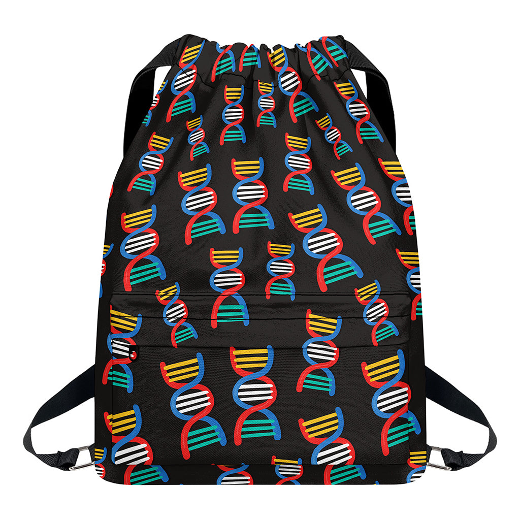 DNA Strands Pattern Print Drawstring Backpack