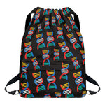 DNA Strands Pattern Print Drawstring Backpack