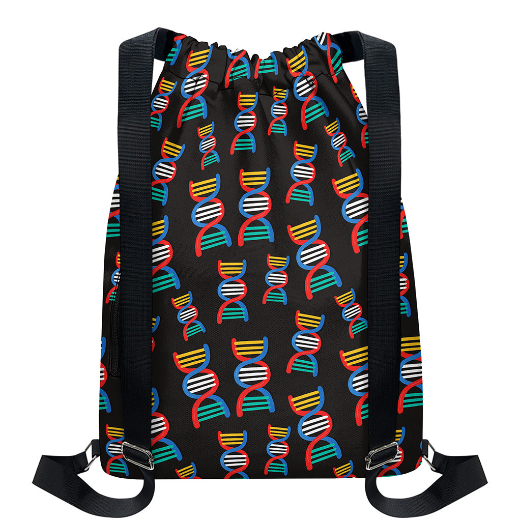 DNA Strands Pattern Print Drawstring Backpack