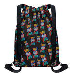 DNA Strands Pattern Print Drawstring Backpack