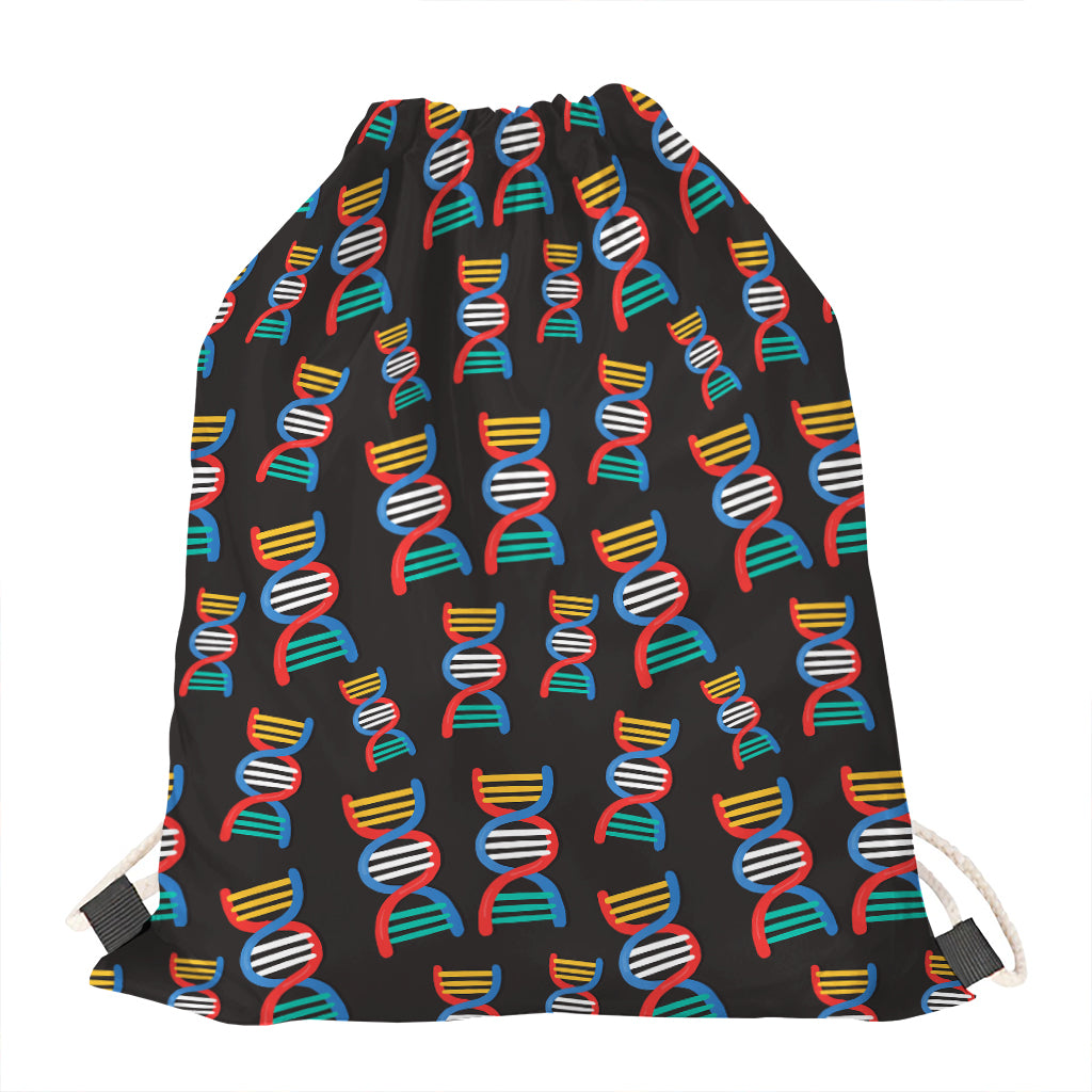 DNA Strands Pattern Print Drawstring Bag