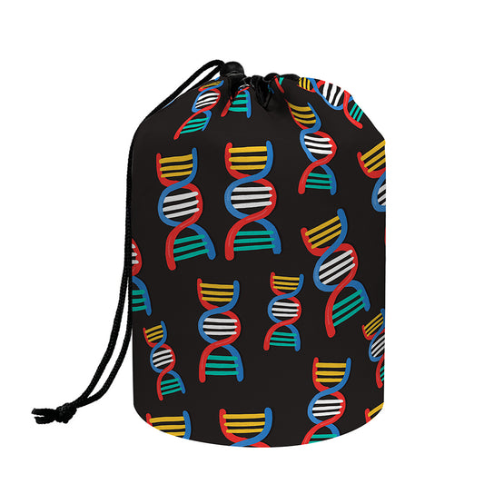 DNA Strands Pattern Print Drawstring Makeup Bag