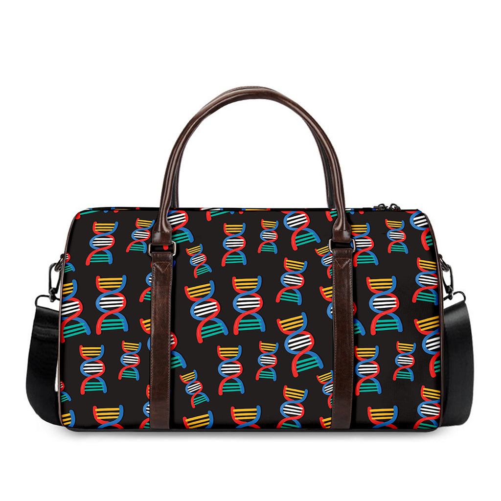 DNA Strands Pattern Print Duffle Bag
