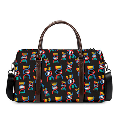 DNA Strands Pattern Print Duffle Bag