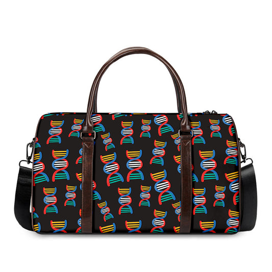 DNA Strands Pattern Print Duffle Bag