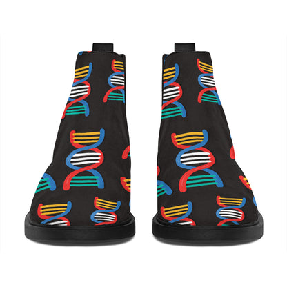 DNA Strands Pattern Print Flat Ankle Boots