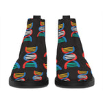DNA Strands Pattern Print Flat Ankle Boots