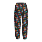 DNA Strands Pattern Print Fleece Lined Knit Pants