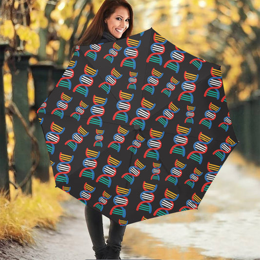 DNA Strands Pattern Print Foldable Umbrella