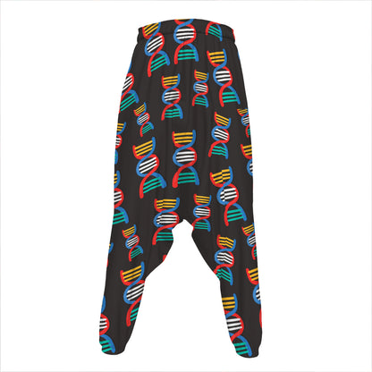 DNA Strands Pattern Print Hammer Pants