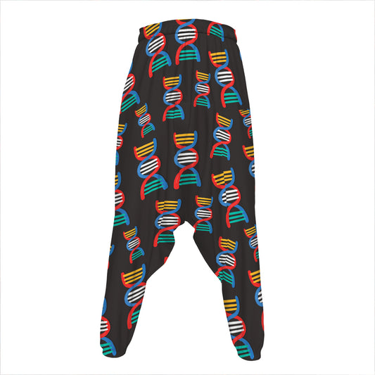 DNA Strands Pattern Print Hammer Pants