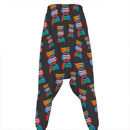 DNA Strands Pattern Print Hammer Pants