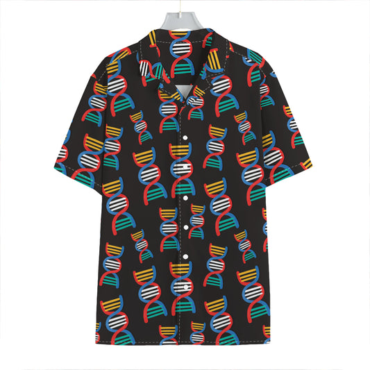 DNA Strands Pattern Print Hawaiian Shirt