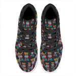 DNA Strands Pattern Print High Top Leather Sneakers