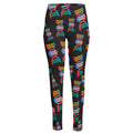 DNA Strands Pattern Print High-Waisted Pocket Leggings