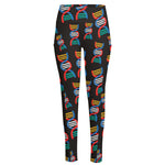 DNA Strands Pattern Print High-Waisted Pocket Leggings